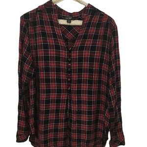 Lord & Taylor plaid long sleeved shirt, women’s large